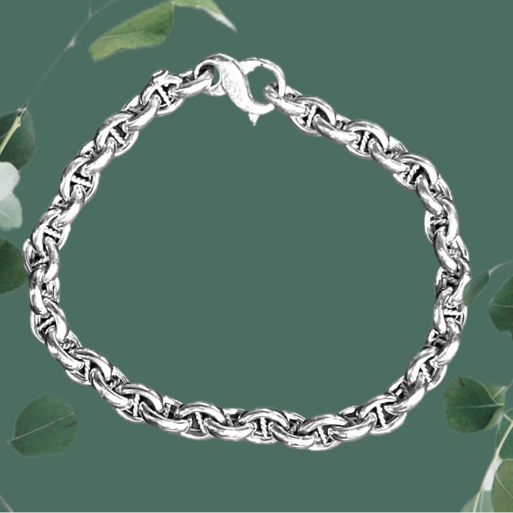 12g-14K SOLID White Gold Rolo Anchor Stud-Link w/🦞Claw Closure🧜🏻‍♀️ - Picture 15 of 15